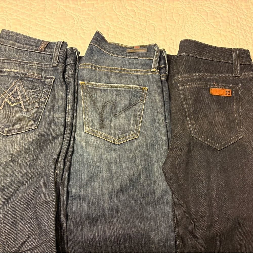 Bundle of 3 ! Citizens Of Humanity, 7 For All Mankind and Joe Jeans.